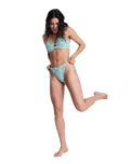Wildside Paisley Tanga Cheeky Bikini Bottoms in Oil Green Wildside Paisley