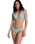 Wildside Paisley Moderate Bikini Bottoms in Oil Green Wildside Paisley