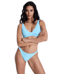 Palm Dreams Cheeky Bikini Bottoms in Tanager Turquoise