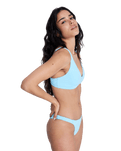 Palm Dreams Cheeky Bikini Bottoms in Tanager Turquoise