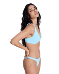 Palm Dreams Cheeky Bikini Bottoms in Tanager Turquoise