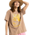 The Roxy Womens Sunny Oversize T-Shirt in Portabella