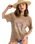 The Roxy Womens Hangloose Poster T-Shirt in Portabella