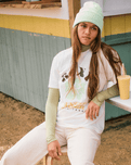 The Roxy Womens Hangloose Poster T-Shirt in Egret