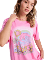 The Roxy Womens Sunnyoversize T-Shirt in Pink Cosmos
