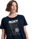 The Roxy Womens Ocean Wave Regular T-Shirt in Anthracite