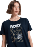 The Roxy Womens Ocean Wave Regular T-Shirt in Anthracite