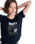 The Roxy Womens Ocean Wave Regular T-Shirt in Anthracite