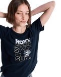 The Roxy Womens Ocean Wave Regular T-Shirt in Anthracite