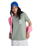 The Roxy Womens Oceanregular T-Shirt in Oil Green