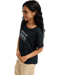 The Roxy Womens Oceanwave Regular T-Shirt in Anthracite
