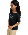 The Roxy Womens Oceanwave Regular T-Shirt in Anthracite