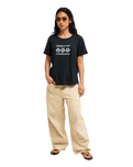 The Roxy Womens Oceanwave Regular T-Shirt in Anthracite
