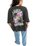 The Roxy Womens Tall Oversize Washed T-Shirt in Anthracite