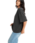 The Roxy Womens Tall Oversize Washed T-Shirt in Anthracite