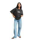 The Roxy Womens Tall Oversize Washed T-Shirt in Anthracite
