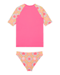 Girls Check T-Shirt Bikini in Plumeria Hippie Hour Diagonal