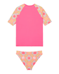 Girls Check T-Shirt Bikini in Plumeria Hippie Hour Diagonal
