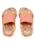 Girls Finn Sandals in White, Orange & Pink