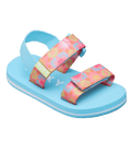 Girls Cage Sandals in White, Orange & Pink