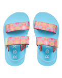 Girls Cage Sandals in White, Orange & Pink