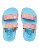 Girls Cage Sandals in White, Orange & Pink