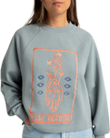 The RVCA Womens Keep Growing Crew Sweatshirt in Lead