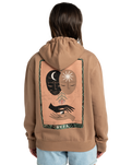 The RVCA Womens Moon and Stars Hoodie in Sonora Brown