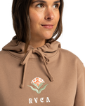 The RVCA Womens Moon and Stars Hoodie in Sonora Brown
