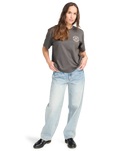 The RVCA Womens Rose Poster T-Shirt in Pirate Black