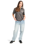 The RVCA Womens Rose Poster T-Shirt in Pirate Black