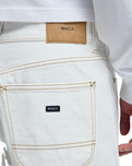 The RVCA Mens Skate Denim Shorts in Vintage White