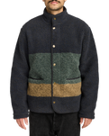 The RVCA Mens Westwood Snap Fleece Jacket in Moody Blue