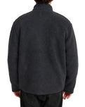 The RVCA Mens Westwood Snap Fleece Jacket in Moody Blue