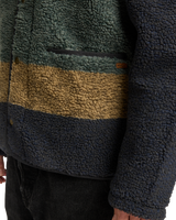 The RVCA Mens Westwood Snap Fleece Jacket in Moody Blue