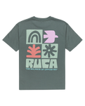 The RVCA Mens Mosaic T-Shirt in Balsam Green