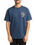 The RVCA Mens Deep Think T-Shirt in Moody Blue