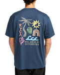 The RVCA Mens Deep Think T-Shirt in Moody Blue