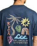 The RVCA Mens Deep Think T-Shirt in Moody Blue