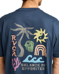 The RVCA Mens Deep Think T-Shirt in Moody Blue