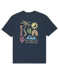 The RVCA Mens Deep Think T-Shirt in Moody Blue
