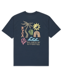 The RVCA Mens Deep Think T-Shirt in Moody Blue