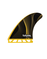 The Futures Fins P8 Legacy Series Thruster Large Fins in Yellow