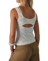 Full Bloom Eyelet Cami Top in Ivory