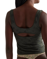 Full Bloom Eyelet Cami Top in Hunter