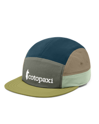 The Cotopaxi Mens Tech 5-Panel Cap in Fatigue & Lemongrass