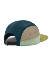 The Cotopaxi Mens Tech 5-Panel Cap in Fatigue & Lemongrass
