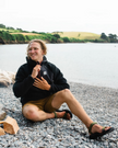 Ventura 1/2 Zip Sherpa Fleece Jacket in Black
