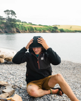 Ventura 1/2 Zip Sherpa Fleece Jacket in Black