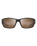 The Maui Jim Local Kine Polarised Wrap Sunglasses in Matte Dark Transparent Brown with Tan & Cream